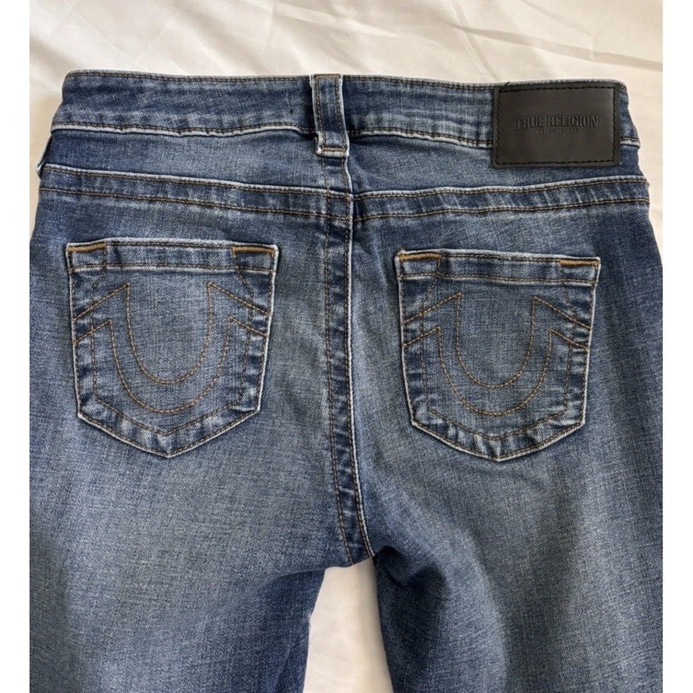 TRUE RELIGION Stella Low Rise Skinny Distressed Jeans 28 Y2K Grunge Indie Sleaze